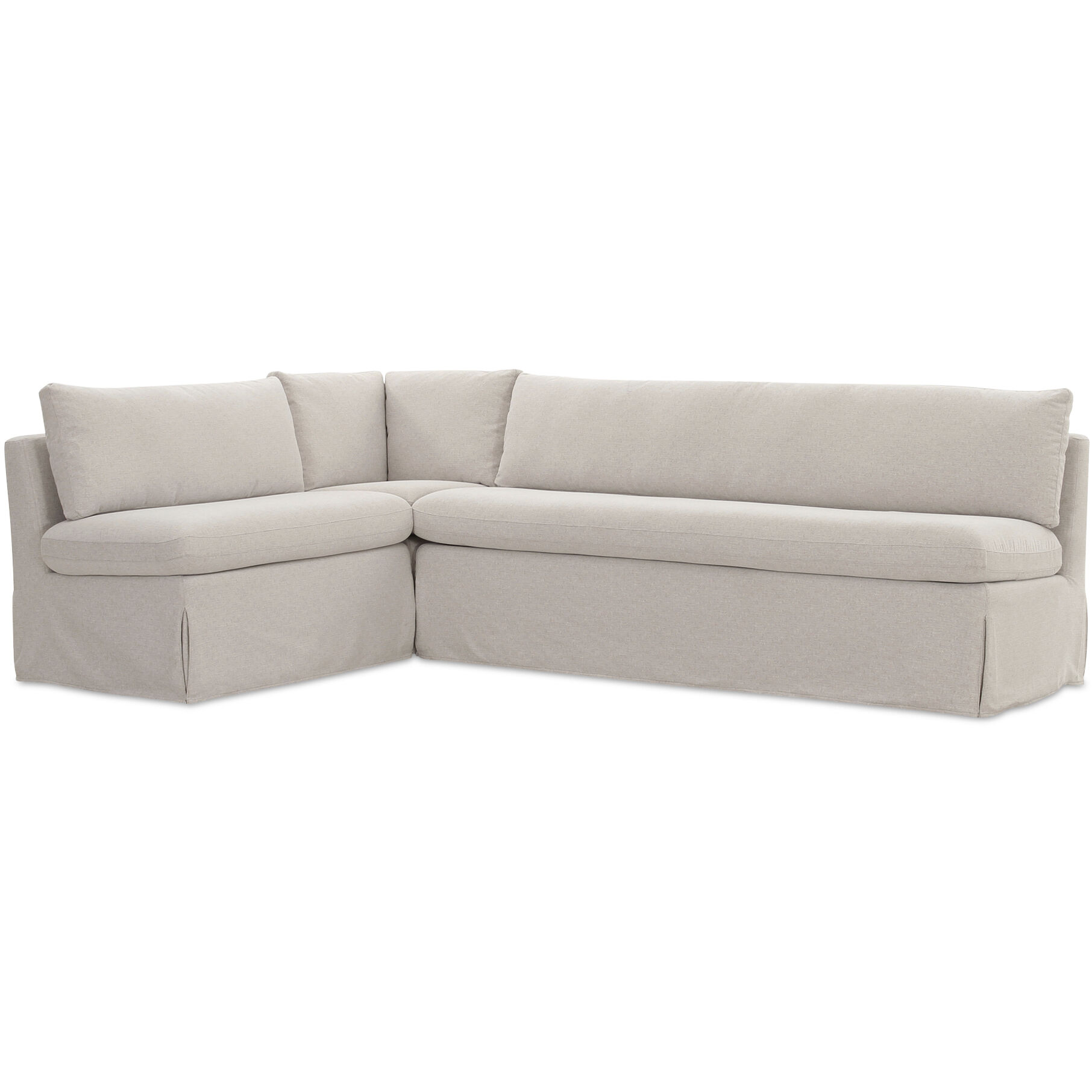Fable Beige Slipcover Dining Banquette, L-Shape